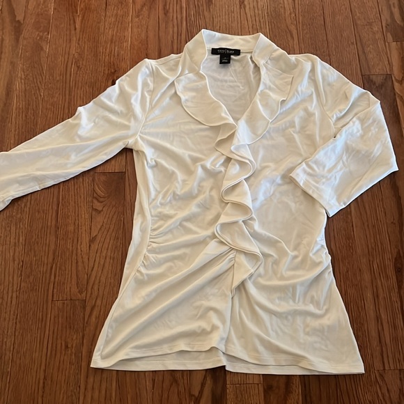 White House Black Market Quarter Sleeve White Blouse Women’s Size Small - Picture 5 of 8